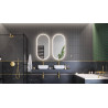 Corido lustro łazienkowe 100x50 cm owalne, oświetlenie LED mata grzewcza, złoty połysk