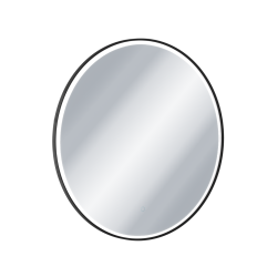 Corido lustro łazienkowe 80 cm okrągłe oświetlenie LED mata grzewcza, czarny mat