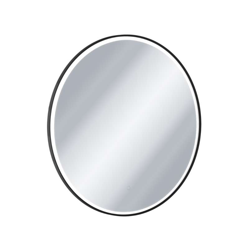 Corido lustro łazienkowe 80 cm okrągłe oświetlenie LED mata grzewcza, czarny mat