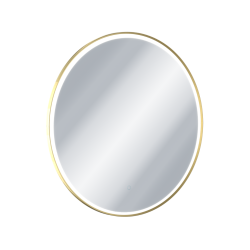 Corido lustro łazienkowe 80 cm okrągłe oświetlenie LED mata grzewcza, złoty połysk