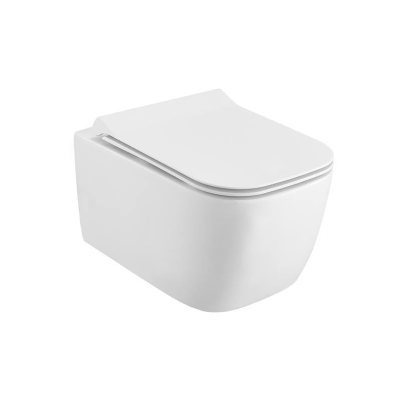 Doto S 49 miska WC 49 cm wisząca bezrantowa z deską wolnoopadającą, biały połysk