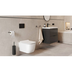 Doto S 49 miska WC 49 cm wisząca bezrantowa z deską wolnoopadającą, biały połysk