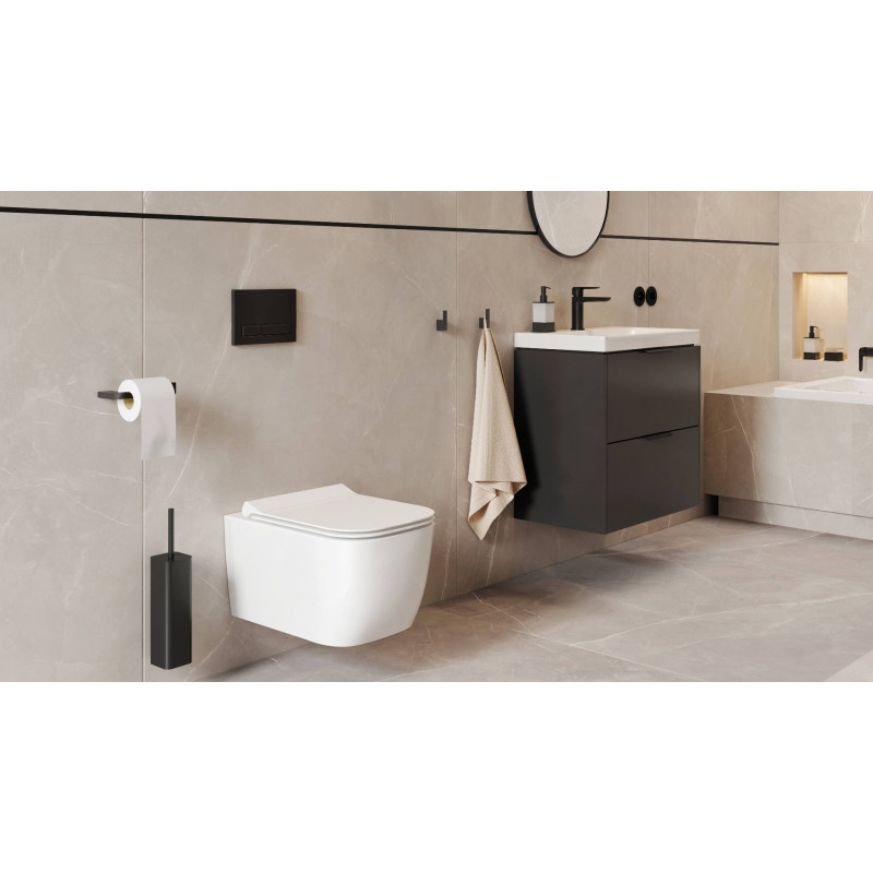 Doto S 49 miska WC 49 cm wisząca bezrantowa z deską wolnoopadającą, biały połysk