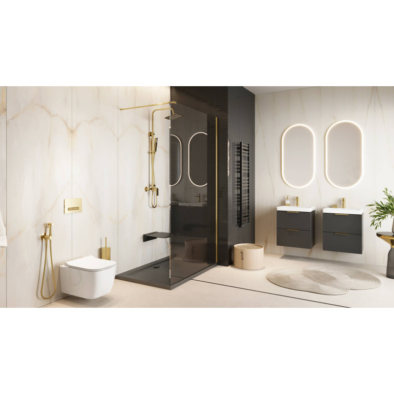 Doto S 49 miska WC 49 cm wisząca bezrantowa z deską wolnoopadającą, biały połysk