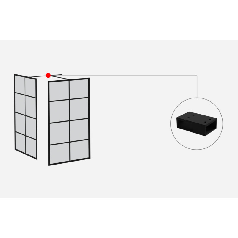 Fabrika walk-in łącznik wsporników kabiny, czarny mat
