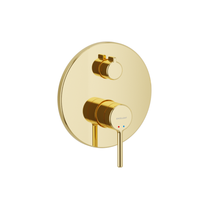 PI bateria prysznicowo-wannowa podtynkowa 3 funkcyjna, złoty połysk