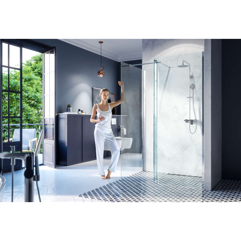 Vidoq walk-in ścianka prysznicowa gięta 83x200 cm, powłoka Clean Control, chrom