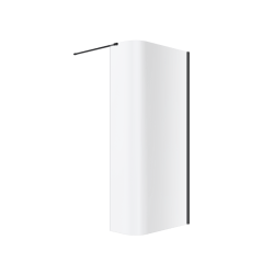 Vidoq walk-in ścianka prysznicowa gięta 93x200 cm, powłoka Clean Control, czarny mat