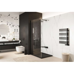 Vidoq walk-in ścianka prysznicowa prosta 100x200 cm, powłoka Clean Control, czarny mat