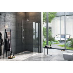 Vidoq walk-in ścianka prysznicowa prosta 90x200 cm, powłoka Clean Control, chrom