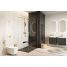 Vidoq walk-in ścianka prysznicowa prosta 90x200 cm, powłoka Clean Control, złoty połysk