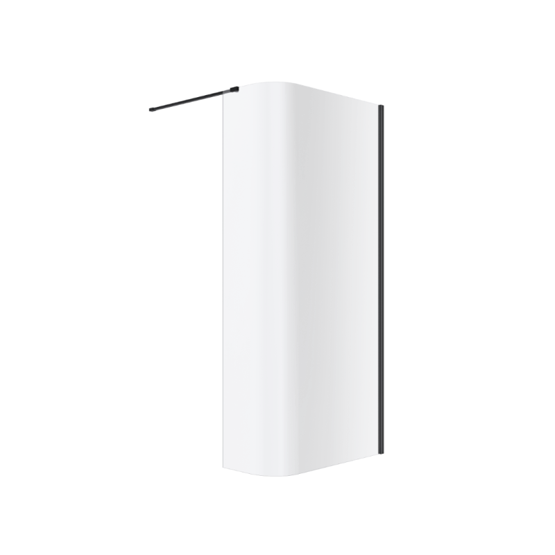 Vidoq walk-in ścianka prysznicowa gięta 83x200 cm, powłoka Clean Control, czarny mat