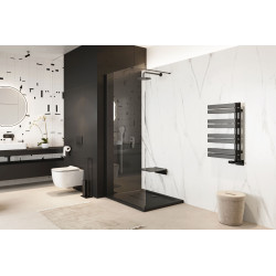 Meteor Side grzejnik łazienkowy asymetryczny 72x50 cm, czarny soft