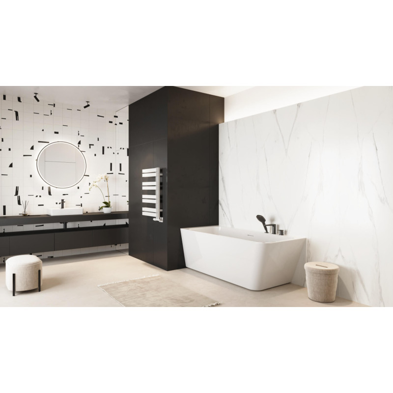 Meteor Side grzejnik łazienkowy asymetryczny 72x50 cm, biały soft