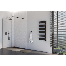 Meteor Side grzejnik łazienkowy asymetryczny 111x50 cm, czarny soft