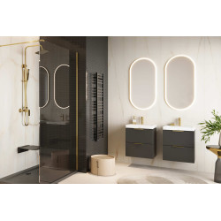 Horos grzejnik łazienkowy 121x35 cm, czarny soft