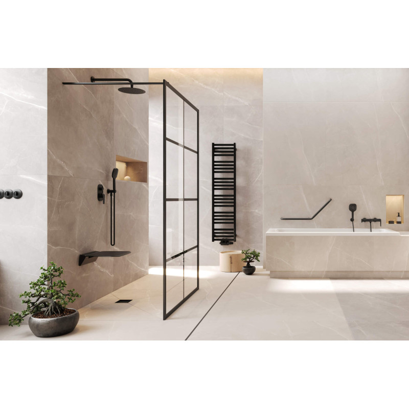 Horos grzejnik łazienkowy 146x35 cm, czarny soft