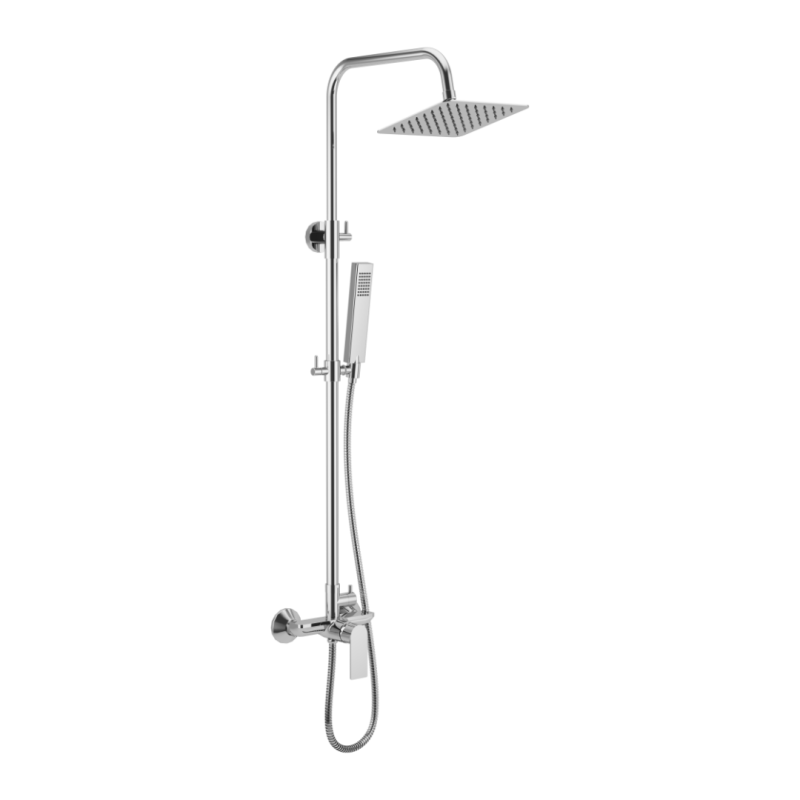 Glad Rain zestaw prysznicowy ścienny z deszczownicą 20 cm, chrom