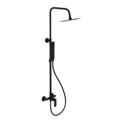 Glad Rain zestaw prysznicowy ścienny z deszczownicą 25 cm, czarny soft