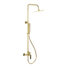 Glad Rain zestaw prysznicowy ścienny z deszczownicą 25 cm, złoty połysk