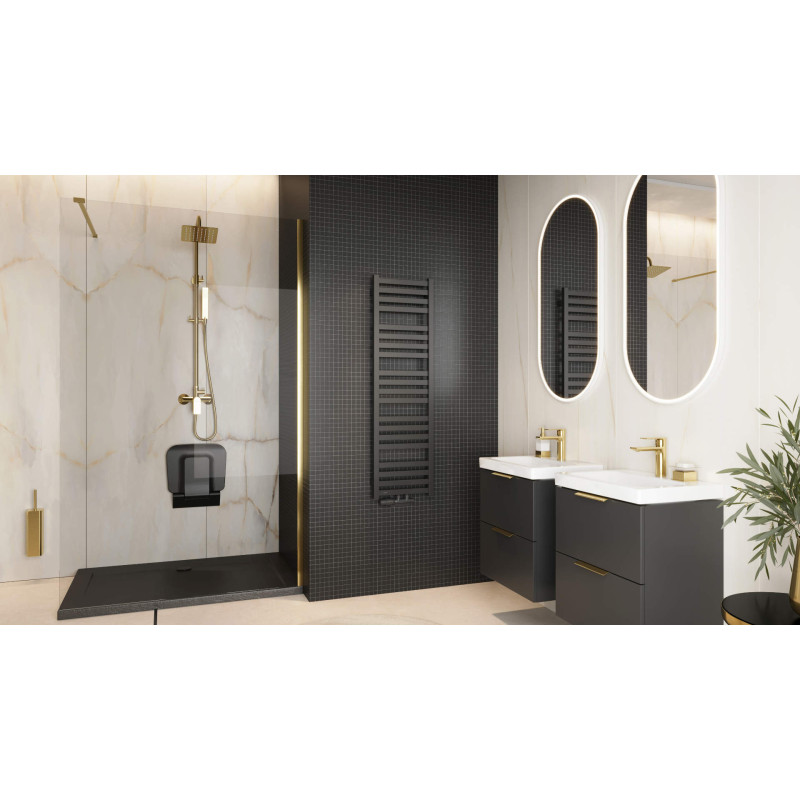 Glad Rain zestaw prysznicowy ścienny z deszczownicą 25 cm, złoty połysk