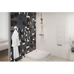 Sense Compact X brodzik półokrągły  100x100 cm struktura, wysoki, czarny mat