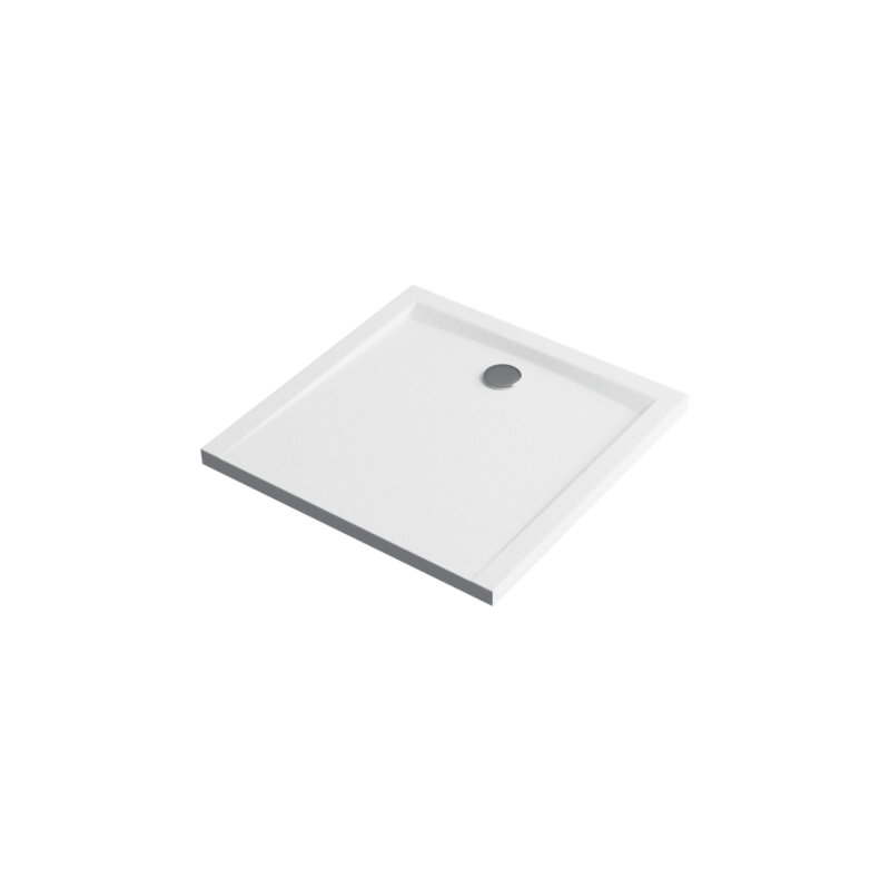 Forma X brodzik kwadratowy 100x100 cm  struktura, niski, biały mat