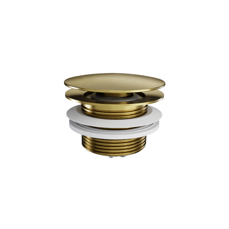 Korek klik-klak do wanien wolnostojących czyszczony od góry, złoty szczotkowany