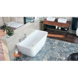 Korek klik-klak do wanien wolnostojących czyszczony od góry, złoty szczotkowany