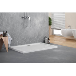 Forma brodzik prostokątny  110x80 cm niski, biały połysk