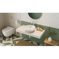 Luqa umywalka nablatowa 40 cm okrągła, biały mat