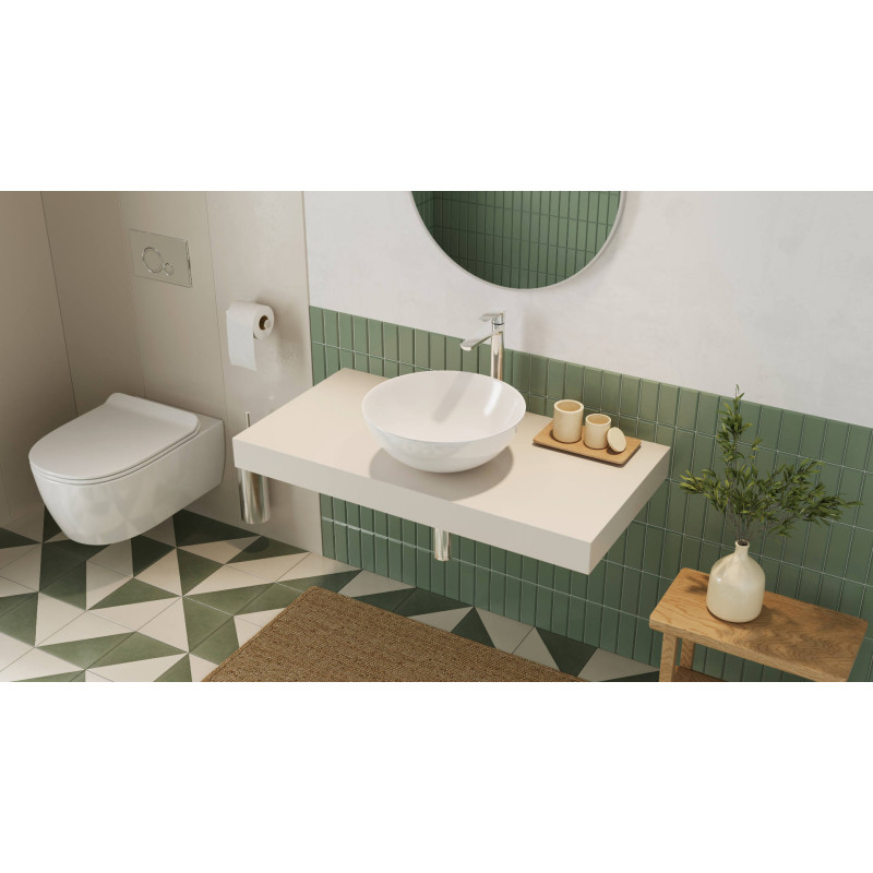 Excellent Luqa umywalka nablatowa 40 cm okrągła  biały mat