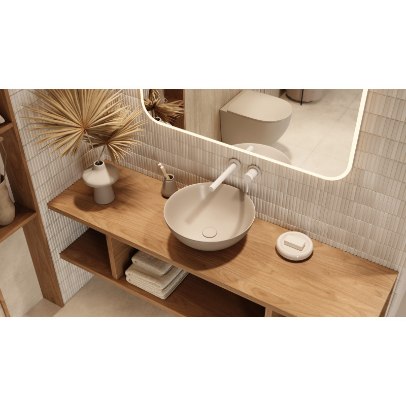 Luqa umywalka nablatowa 40 cm okrągła, cappucino mat