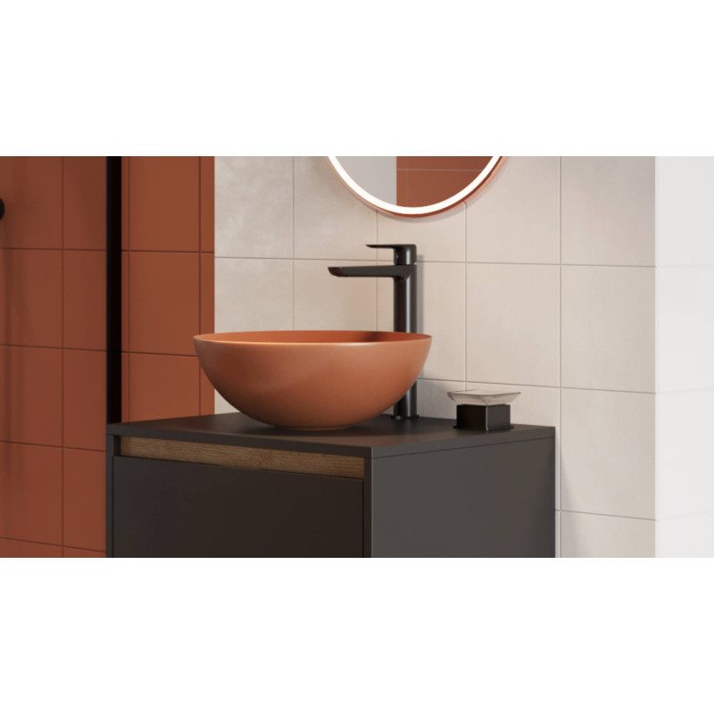Luqa umywalka nablatowa 40 cm okrągła, terracotta mat