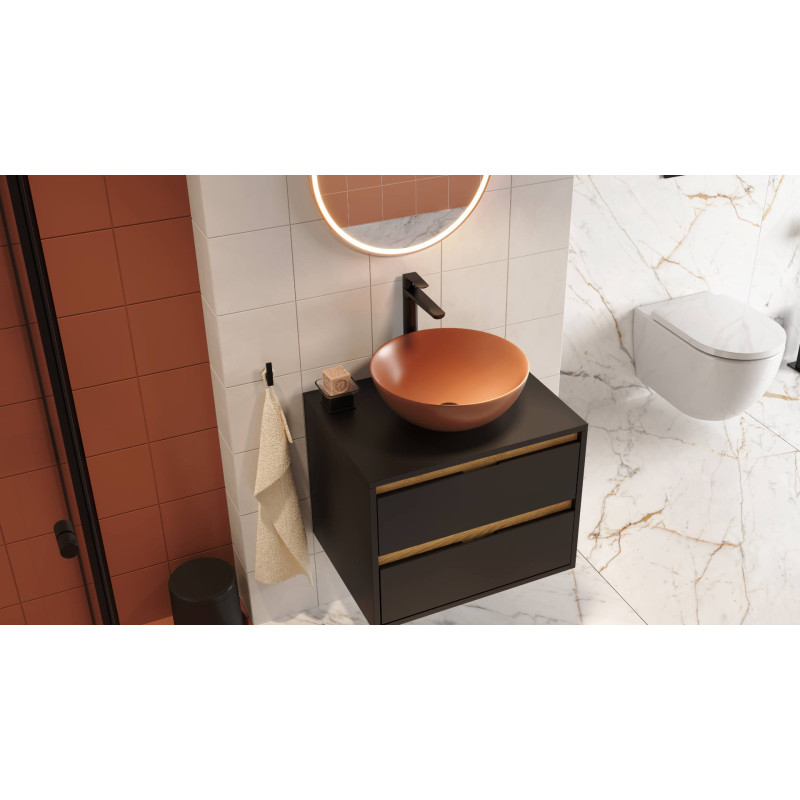 Excellent Luqa umywalka nablatowa 40 cm okrągła  terracotta mat