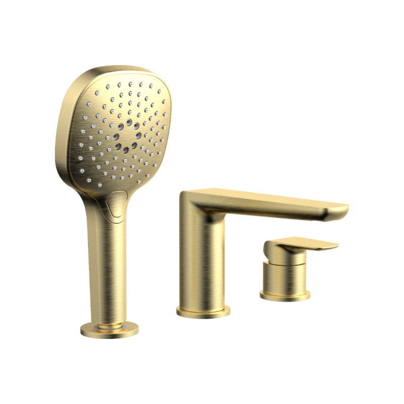 Clever 2.0 bateria wannowa 3-otworowa, złoty szczotkowany