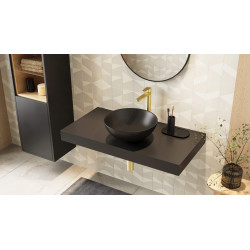 Clever 2.0 bateria umywalkowa stojąca  wysoka, złoty szczotkowany