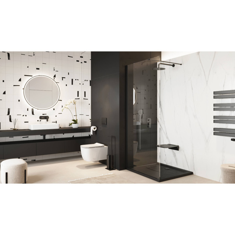 Clever 2.0 bateria umywalkowa podtynkowa komplet, czarny soft