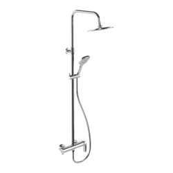 Clever 2.0 zestaw prysznicowy ścienny z deszczownicą 25 cm, chrom