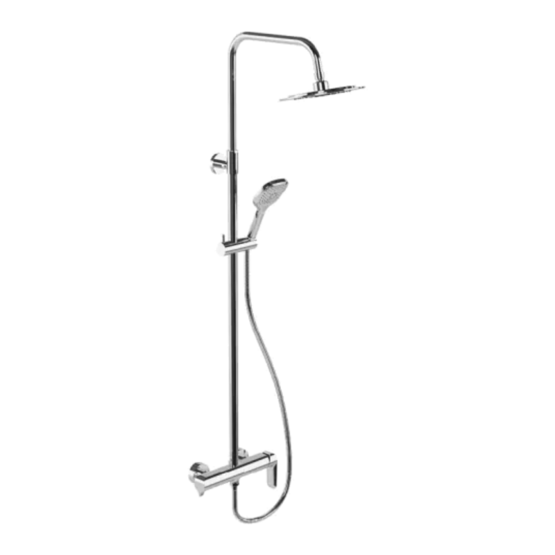 Clever 2.0 zestaw prysznicowy ścienny z deszczownicą 25 cm, chrom