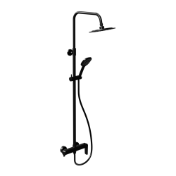 Clever 2.0 zestaw prysznicowy ścienny z deszczownicą 25 cm, czarny soft