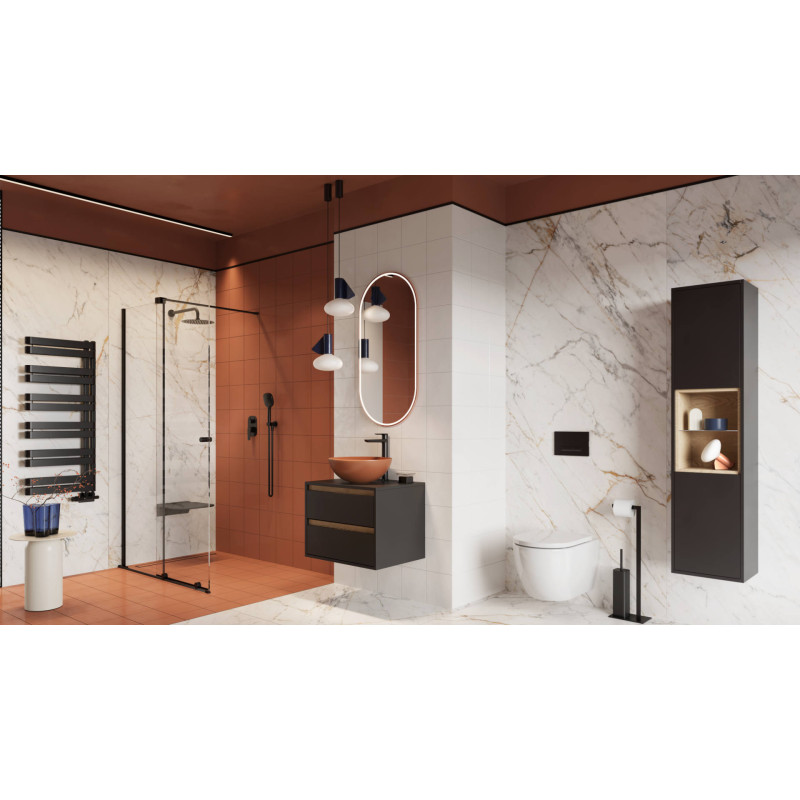 Clever 2.0 bateria prysznicowo-wannowa podtynkowa, czarny soft