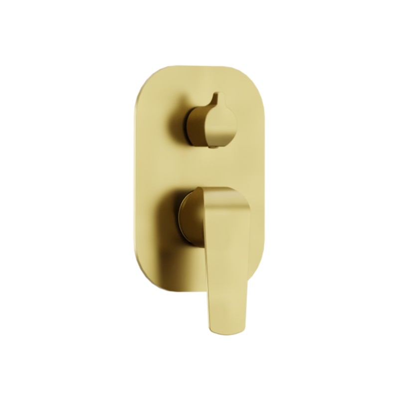 Clever 2.0 bateria prysznicowo-wannowa podtynkowa, 2 funkcyjna, złoty szczotkowany