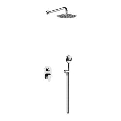 Clever 2.0 zestaw prysznicowo-wannowy podtynkowy z deszczownicą 25 cm, 2 funkcyjny, chrom