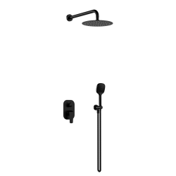 Clever 2.0 zestaw wannowo-prysznicowy podtynkowy z deszczownicą 25 cm, 2 funkcyjny, czarny soft