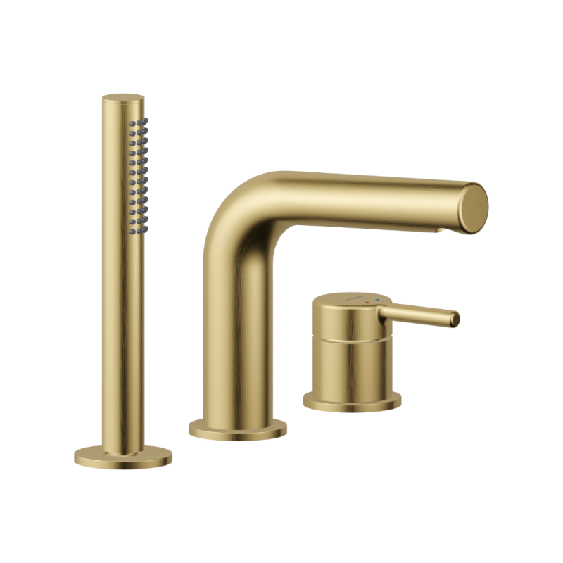 PI bateria wannowa 3 otworowa, złoty szczotkowany