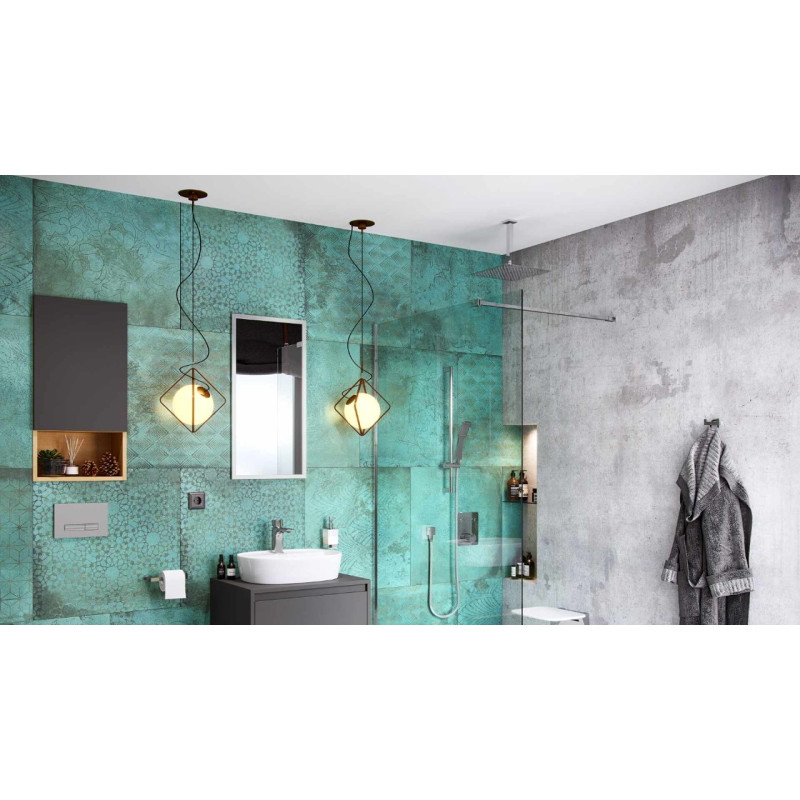 Drążek prysznicowy z uchwytem na słuchawkę prysznicową, 70 cm, złoty połysk