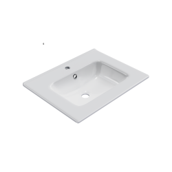 Pik umywalka  meblowa 61x46,5 cm  prostokątna z otworem na baterię, biały połysk