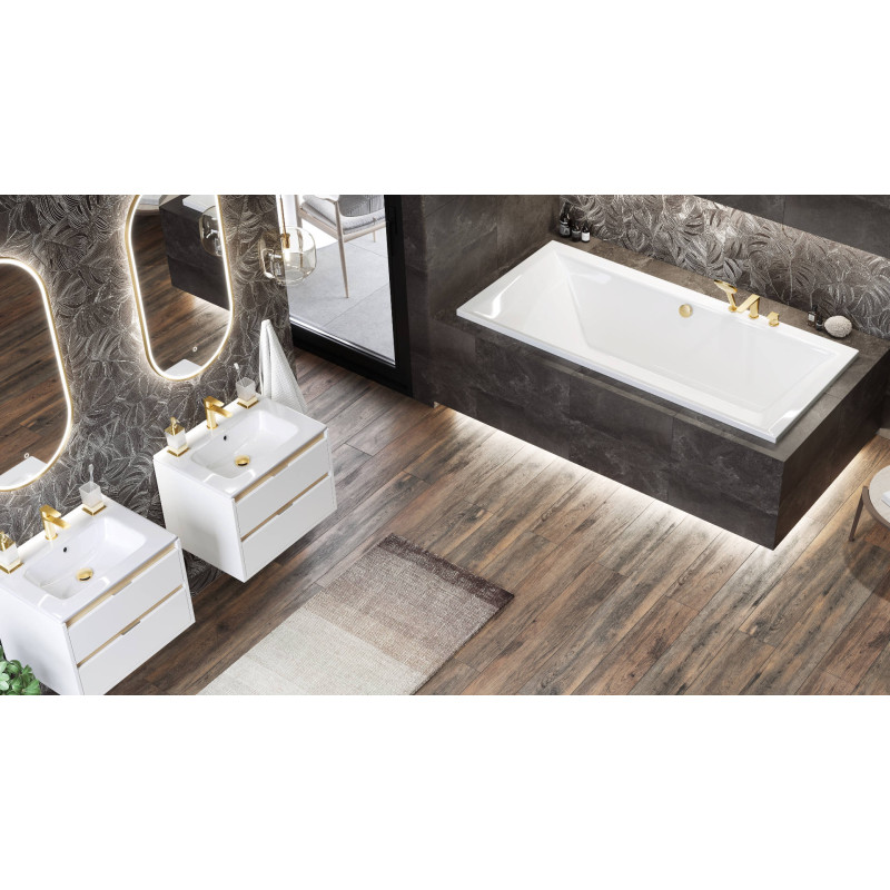 Pik umywalka  meblowa 61x46,5 cm  prostokątna z otworem na baterię, biały połysk