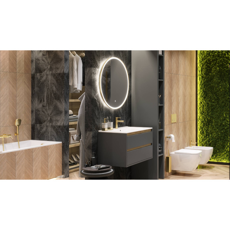 Pik umywalka  meblowa 81x46,5 cm prostokątna z otworem na baterię, biały połysk